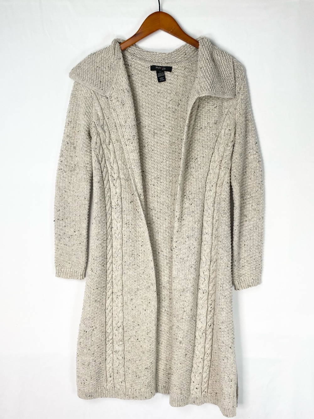 Style & Co  Cable Knit Cardigan Collared Size Petite Small
